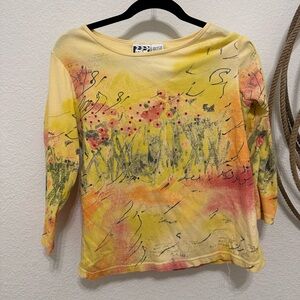 🎨 VINTAGE Take Two Clothing Co. Artistic Poppy Print Top